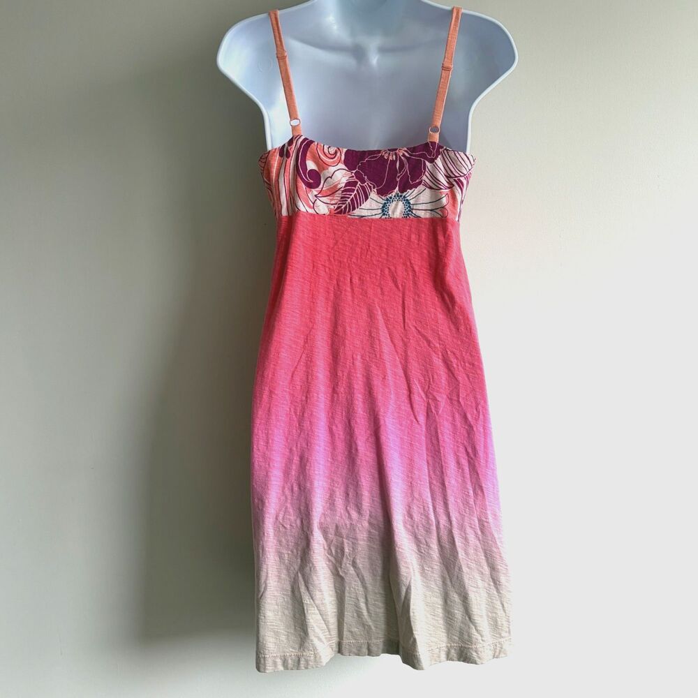 Tommy Bahama 100% Cotton Floral Sundress Beach Coverup Pink Midi Sz Small - Picture 3 of 6
